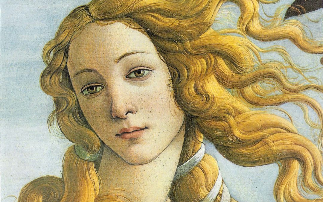 El nacimiento de Venus de Botticelli. Detalle