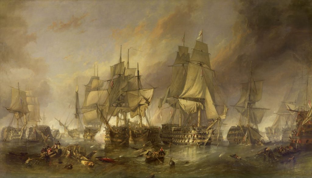 La batalla de Trafalgar por William Clarkson  Stanfield