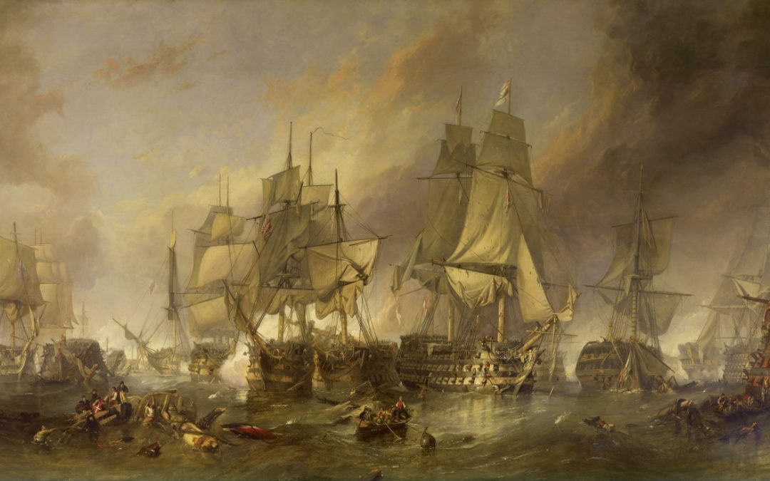 La batalla de Trafalgar por William Clarkso Stanfield